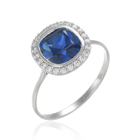 Classic Cushion Cut Blue Sapphire Ring