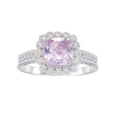 Classic Pink Ring with Accented Setting