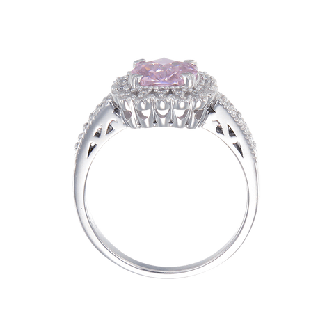 Classic Pink Ring with Accented Setting