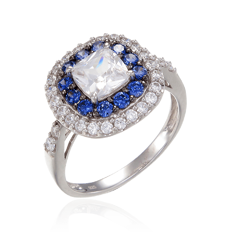 Sparkling Hypnotic White and Blue Tanzanite Ring