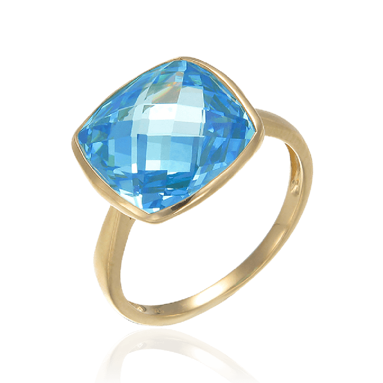 Lustrous Sparkling Blue 18K Gold Vermeil Ring