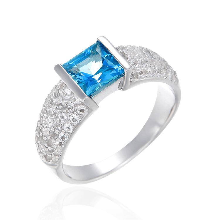 Passion Topaz Ring with Natural White Topaz