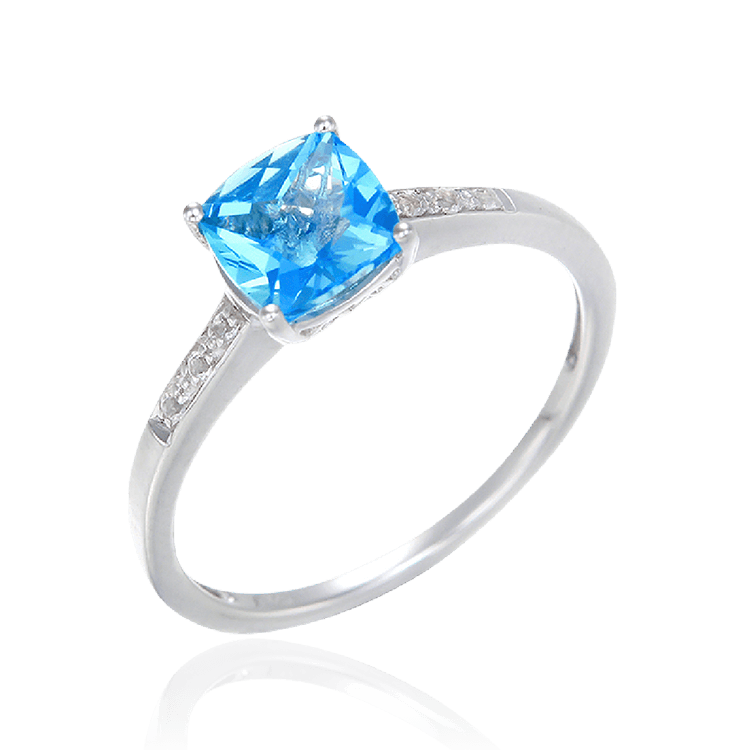 Passion Topaz Sparkling Ring with Natural White Topaz