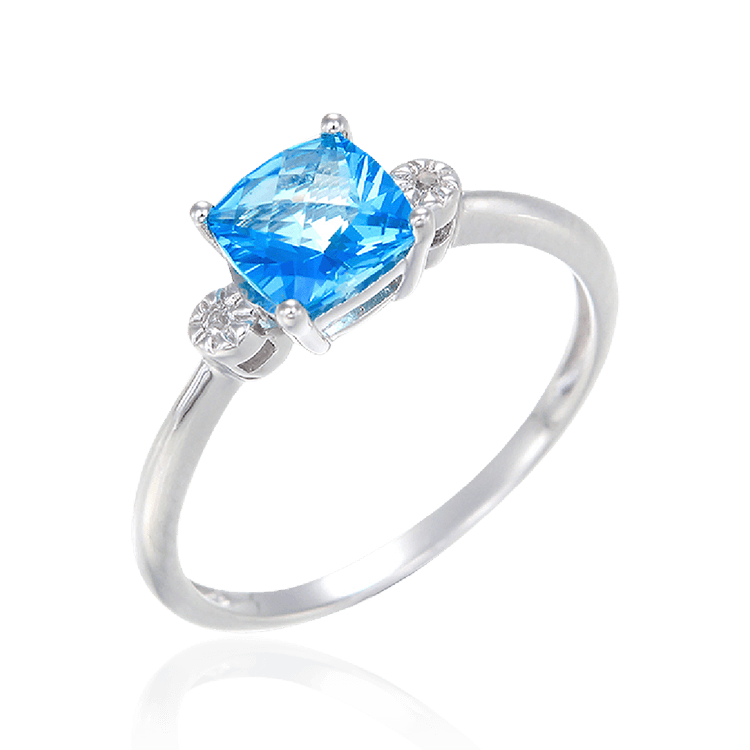 Passion Topaz Sparkling Ring with Natural White Topaz