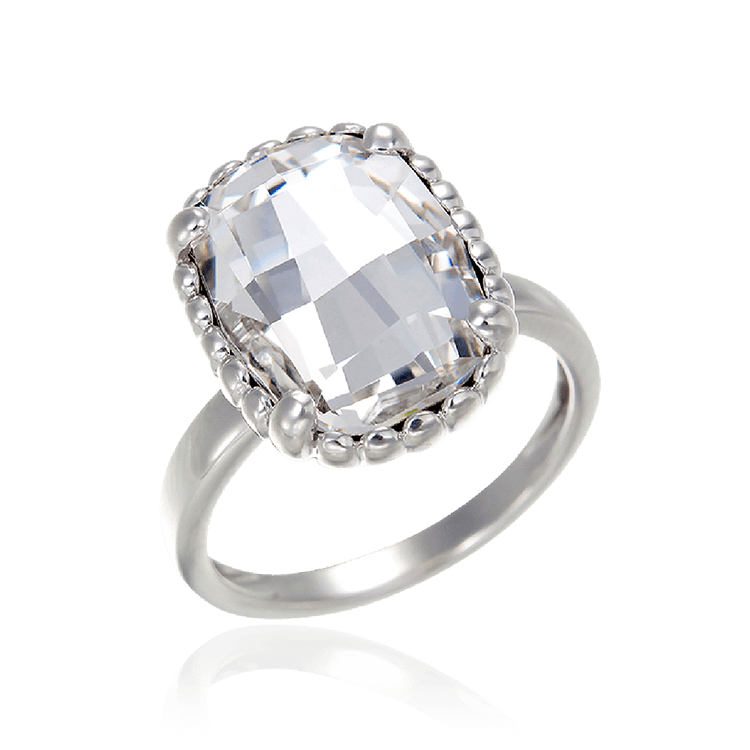 Luminous White Crystal Ring