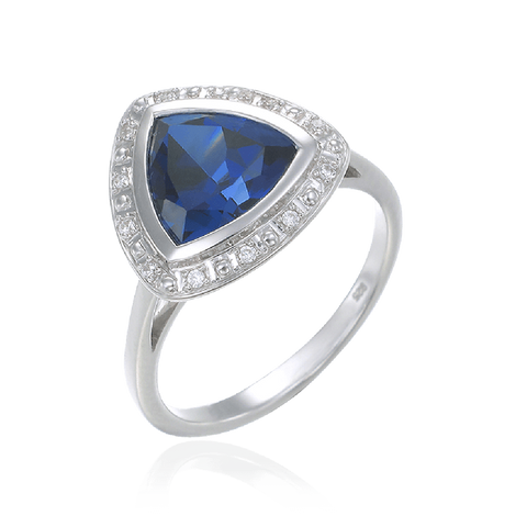 Deco Inspired Ring in Sapphire