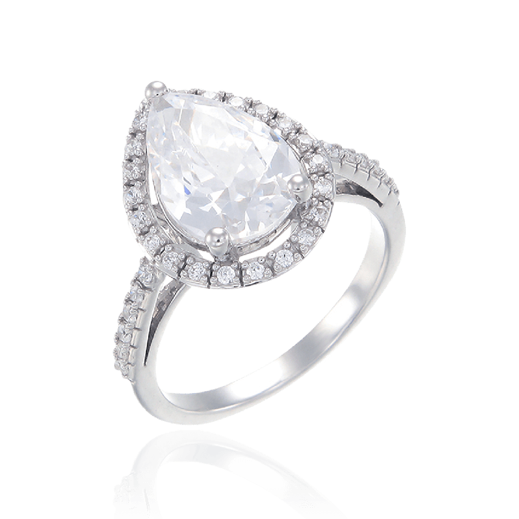 Shimmering Pear Cut Ring