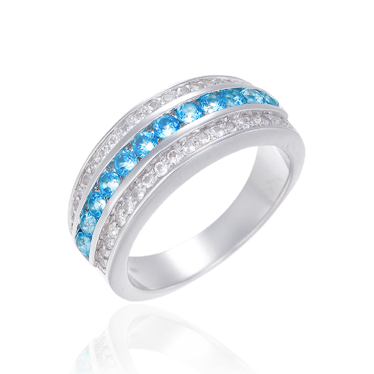 Sparkling Luscious Ring with Passion Topaz and Natural White Topaz